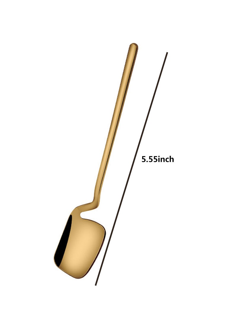 6-Piece Mirror Polishing Stainless Steel Tea Spoon Set Gold 14.1cm - Image 3